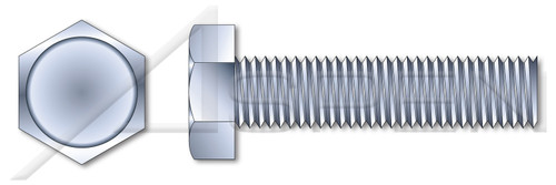 #8-32 X 7/8" Machine Screws, Indented Hex Head, Full Thread, Steel, Zinc Plated